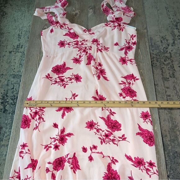 CECE Secret Blush Floral Spring Bouquet Ruffled
Hi Low Maxi Dress Size Large - Picture 12 of 14